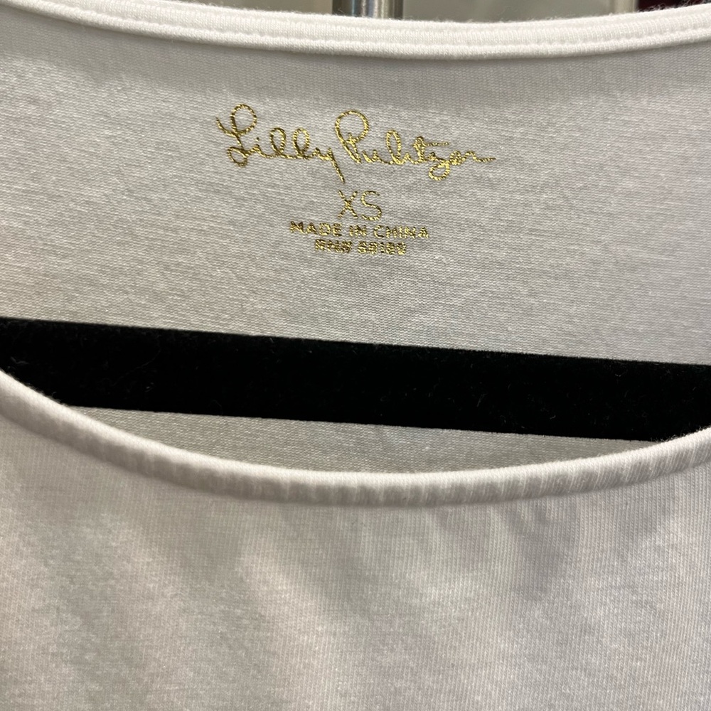 LILLY PULITZER Hayes Lace Trim Top Resort White XS Style# 002967 - Picture 4 of 8